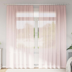 Voile kardinad varrastega taskutega 2 tk heleroosa