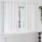 Kardinad r&otilde;ngastega 2 tk puhas valge 175 x 140 cm pol&uuml;ester