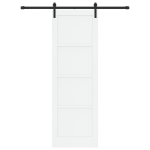 Libisev uks koos tarvikute komplektiga valge 78x232 cm tugevast m&auml;nnipuidust