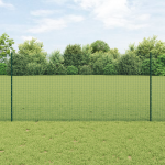 Keevitatud traadi aed 5 u postiga roheline 1.2x10 m teras