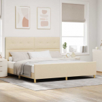 Voodiraam peatsiga cream 200 x 200 cm kangas