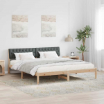 Voodiraam peatsiga pruun ja tumehall 180 x 200 cm M&auml;nnipuit