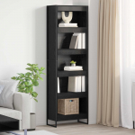 Raamaturiiul 2 tk Must tamm 80 x 30 x 155 cm Tehispuit