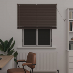 Veneetsia rulo reguleeritav tumepruun mustriga 150 x 110 cm pvc