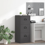 Failikapp sahtliga must 44 x 50 x 106.5 cm k&uuml;lmvalsitud teras