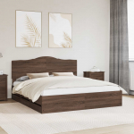 Voodi raam sahtliga peaga pruun tamme 200 x 200 cm inseneripuit