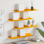 Ujuv riiul 4 tk Kollane sinep 60 x 18 x 2,5 cm Teras