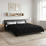 Suvised teki Rapistatud Must 240 x 260 cm Mikrokiud