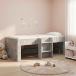 Laste k&otilde;rge voodi raam 2 pcs Betoonhall 90 x 190 cm Tehispuit