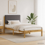 Voodiraam Pehme Peatoega Valgeks pestud ja helehall 80 x 200 cm