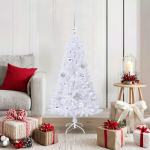 Tehisj&otilde;ulupuu koos 150 led-iga valge 120 cm pvc ja teras