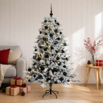 Kunstkuusk koos j&otilde;ulukuuliga 120 cm 150 LED-i Soe valge