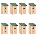 Lindude pesakastid, 8 tk, puit 12 x 12 x 22 cm