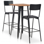 3-osaline baarikomplekt, teras, must