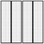 Putukakaitse uksekardinad 2 tk magnetplokkidega must 220x100 cm