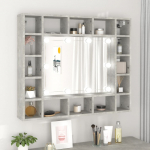 Peegelkapp LEDiga, betoonhall, 91 x 15 x 76,5 cm