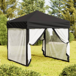 Kokkupandav peotelk seintega, must, 2 x 2 m