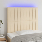 LED-voodipeats, kreemjas, 80x5x118/128 cm, kangas