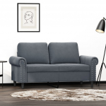 2-kohaline diivan, tumehall, 120 cm, samet