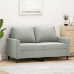 2-kohaline diivan, helehall, 120 cm, samet