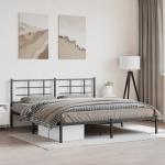 Metallist voodiraam peatsiga, must, 183x213 cm