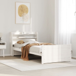 Voodiraam peatsiga ilma madratsita valge 100x200 cm