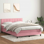 Box Vedruvoodi madratsiga Roosa 140x220 cm samet