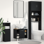 Vannitoa kapp riiuliga Must tamm 60 x 32 x 54 cm Tehispuit