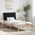 Voodiraam peatsiga Pruun ja must 100 x 200 cm M&auml;nnipuit