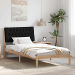 Voodiraam Pehme Peatoega peaga Pruun 100 x 200 cm M&auml;nnipuit
