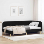 Nurga voodiraam Must 90 x 190 cm kangas
