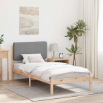 Voodiraam Pehme Peatoega peaga Helehall 100 x 200 cm Tahke m&auml;nd