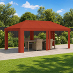 Gazebo Kate 6 x 3 m Terrakota Pol&uuml;ester 190 gsm