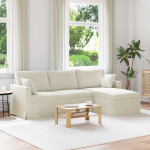 Diivan cream 198 x 134 x 80 cm samet