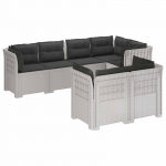 7-Kohaline Aia Sofa Padi Rattan V&auml;limus PP Valge