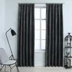 Pimendavad kardinad 2 tk konksud, samet, antratsiit, 140x175 cm