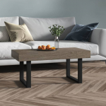 Diivanilaud, hall ja must, 90x45x40cm, mdf ja raud