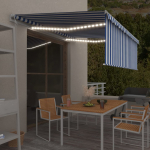 Automaatne varikatus, LED, tuuleandur, 4x3 m, sinine ja valge