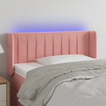 LED-voodipeats, roosa, 103x16x78/88 cm, samet