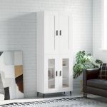 K&otilde;rge kapp, valge, 69,5 x 34 x 180 cm, tehispuit