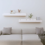 Seinariiulid 2 tk, valge, 80 x 12 x 9 cm, m&auml;nnipuit