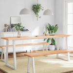 Lauaplaat, helepruun, 200 x 60 x (2&ndash;4) cm, t&ouml;&ouml;deldud t&auml;ispuit