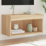 LED-tuledega telerikapp, sonoma tamm, 60 x 30 x 30 cm
