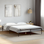 Voodiraam, hall sonoma tamm, 160 x 200 cm, tehispuit ja metall