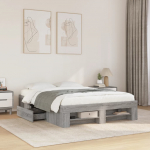 Voodiraam, hall sonoma tamm, 135 x 190 cm, tehispuit