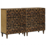 K&otilde;ide 2 pcs Pruun 60 x 33,5 x 75 cm Tugev mango puu