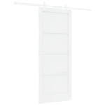 Liuguks koos riistade komplektiga valge 86x211 cm tahke puit m&auml;nd