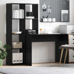 Laud riiuliga must tamm 138.5 x 55 x 143 cm tehispuit