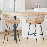 Baaritool 2 tk Neutraalne 55 x 52 x 92 cm Viinapuu ja raud