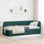 Nurga voodiraam Tume rohelise 80 x 200 cm kangas